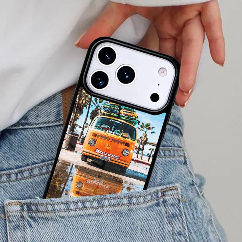 Combi Van Surf Soft Phone Case for iPhone 16e 15 14 13 12 17 Pro Max Plus Air 17pro Cover Coque