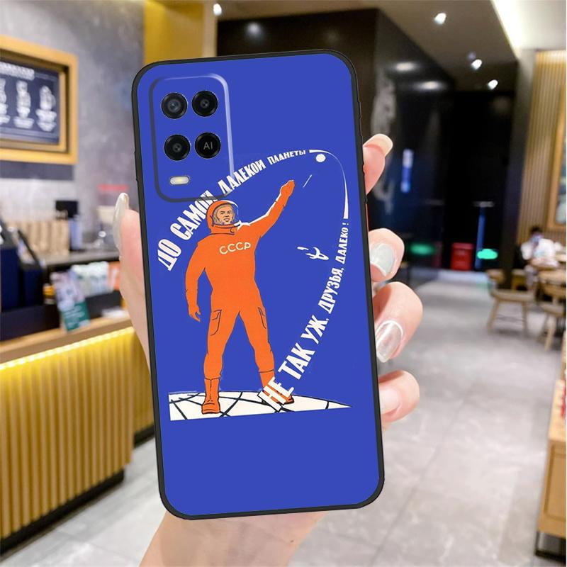 CCCP Soviet Space Propaganda Art Case For Oppo A74 A54 A94 A78 A98 A18 A60 A80 A40 A38 A58 A96 A76 A16 A15 A17 A57 A77 A5 Pro