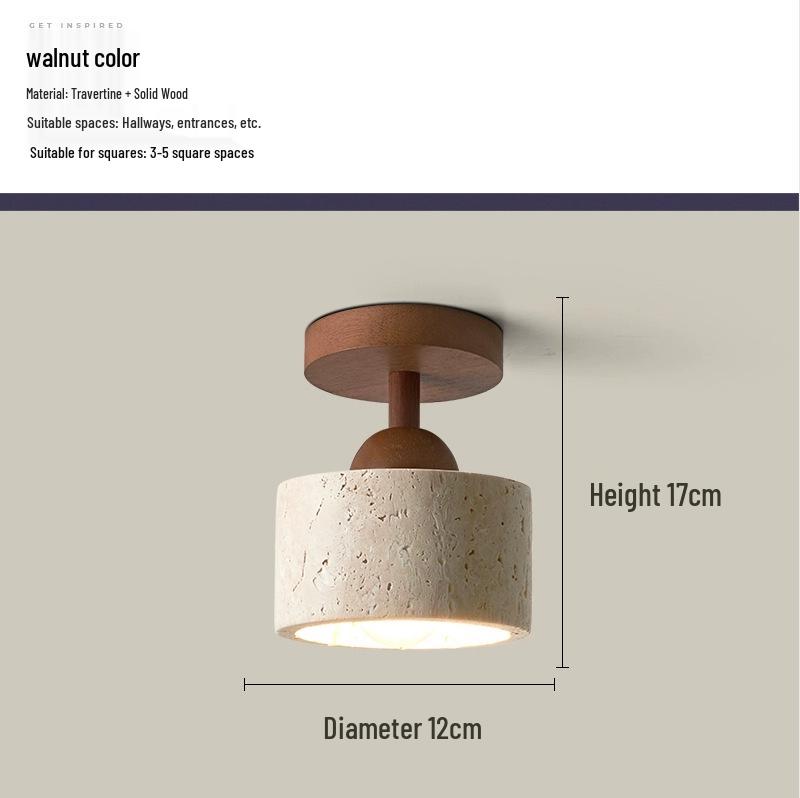 Japanische Wabi-Sabi Gelber Höhlenstein Deckenleuchte für Eingangsbereich oder Balkon