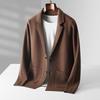 Cardigan Men's Spring And Autumn High-End Outerwear Sweater Casual Small Suit Jacket Olive Collar Sweater