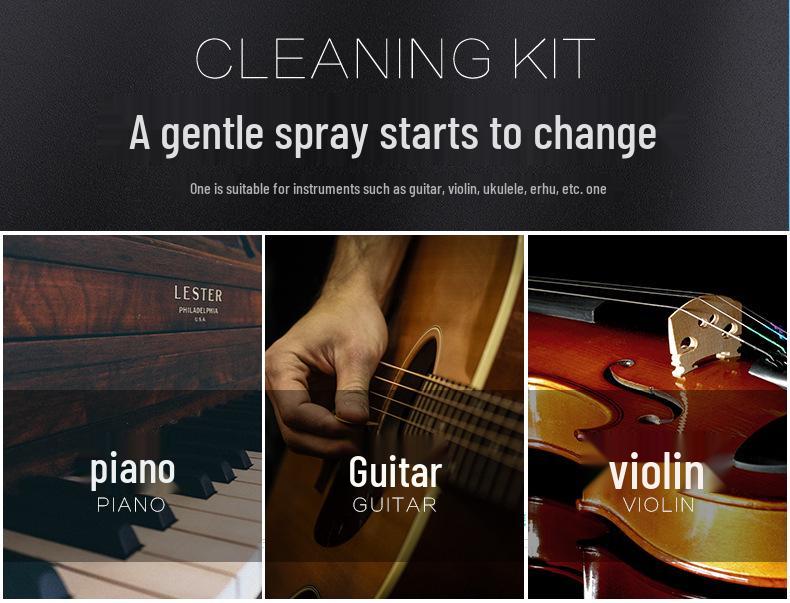 Prefox Instrument Care Set: Guitar Cleaner, Piano Maintenance Wax, String Oil.