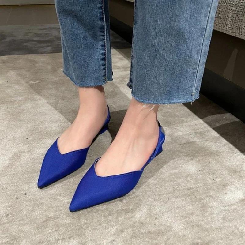 

Мода 2024 Летний стиль Женские туфли на высоком каблуке Модные женские туфли Однотонные толстые каблуки Женские туфли на высоком каблуке с одной пряжкой 43 синий