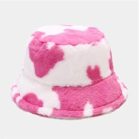 2023082062 Cow Painting Fleece Bucket Hats 8 Colors
