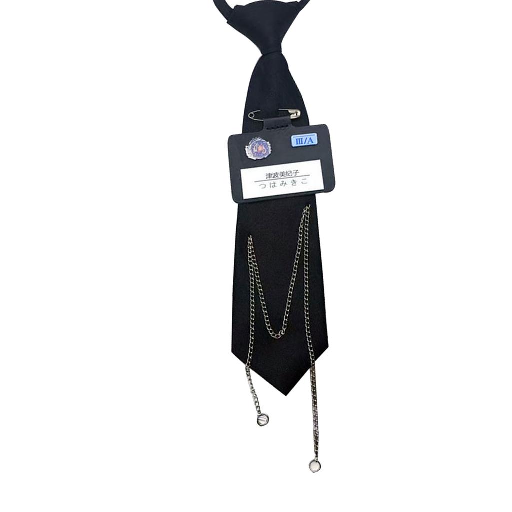 Uniform Black Ties For Janpanese JK Uniform Cosplay Accessory Neckwear Jk Seifuku Cute Anime Necktie with Metal Chain