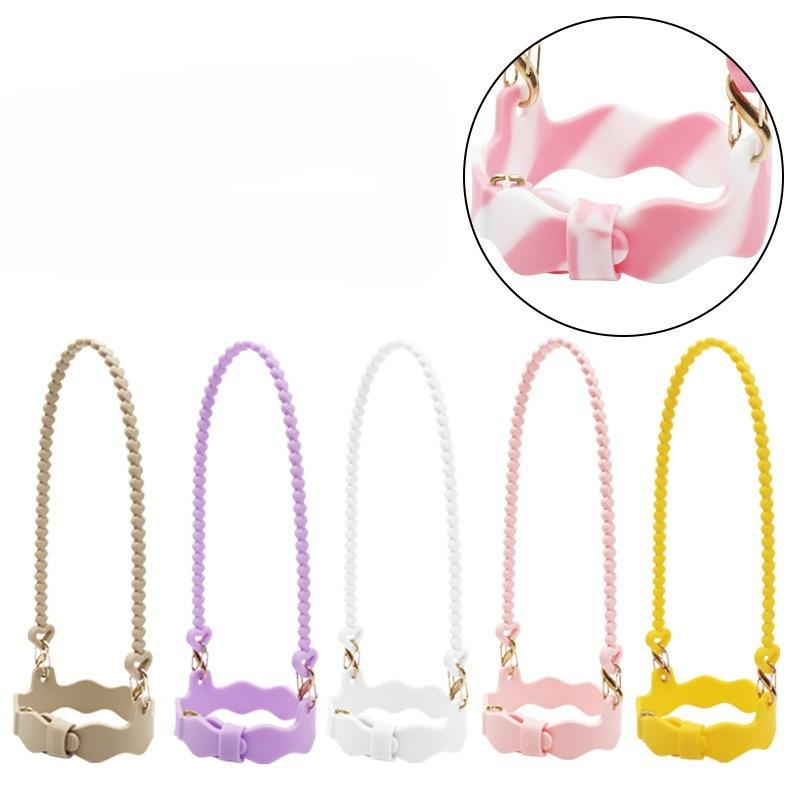 Silicone Water Cup Hanging Rope Cup Diameter 90-110mm Diameter Convenient To Carry Silicone Sling with Adjustable Hand Strap