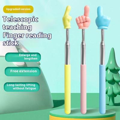 Dayanıklı Paslanmaz Çelik Öğretim İşaretçisi Teleskopik Çubuk Parmak Tasarımı Öğretim Çubuğu Sınıf Parmak Öğretmenler