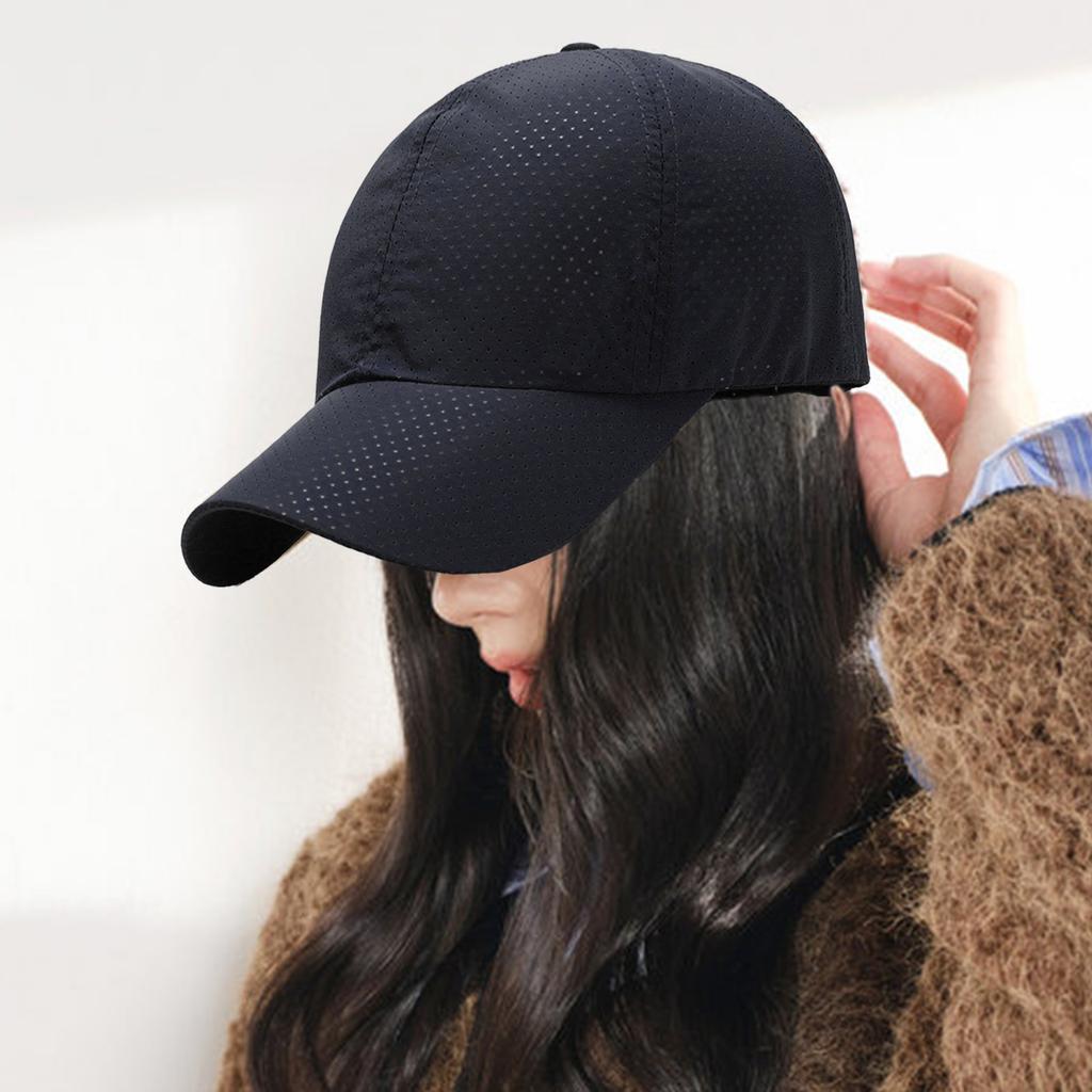 Fashion Men's Plain Baseball Cap For Outdoor Sports Top Round Crown Curved Brim Polyester Breathable Mesh Sun Protection Hats
