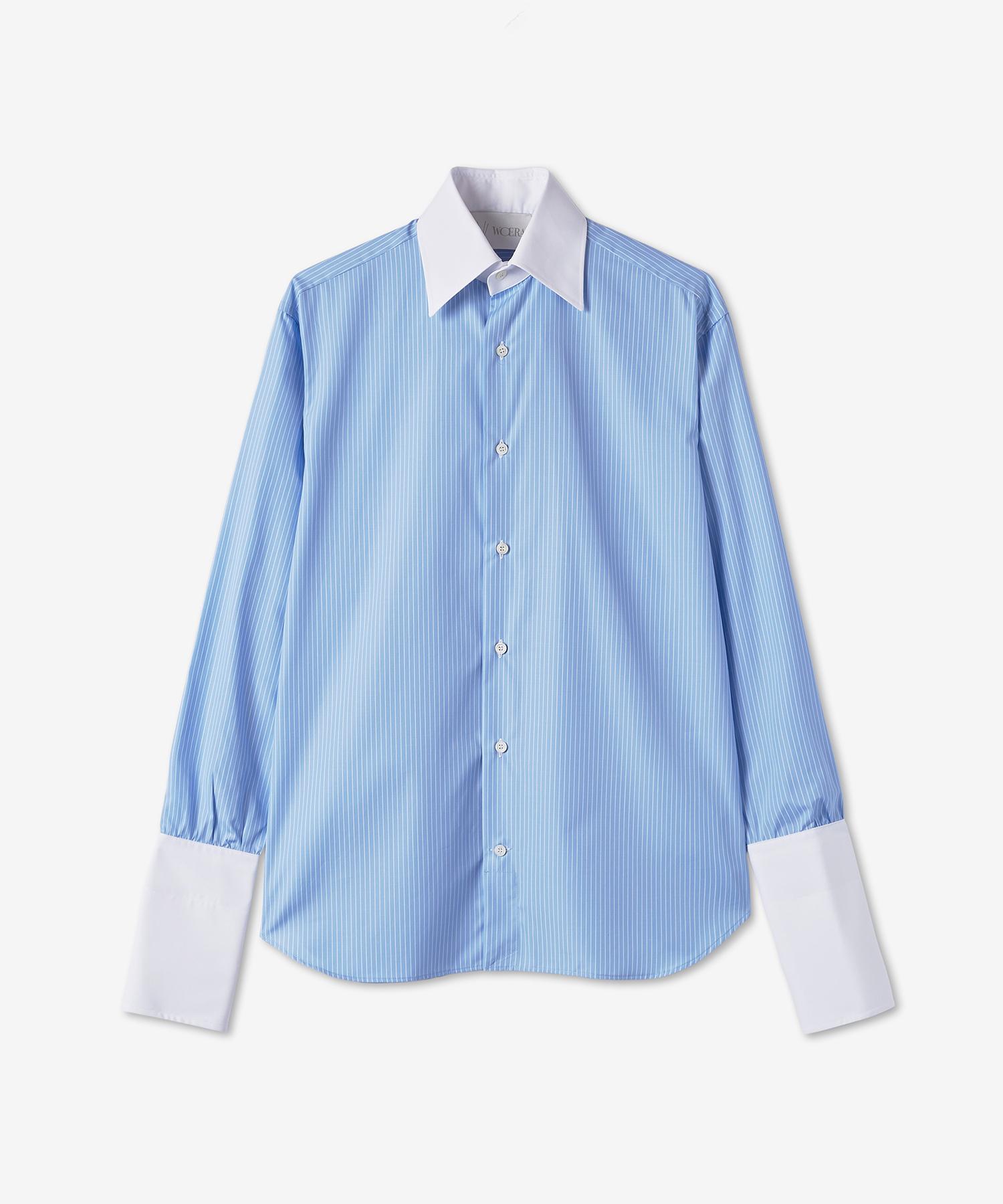 Рубашка Uera Signature в полоску с пуговицами - Светло-голубая:Белый / N1001Liblwhst Light Blue:White/0