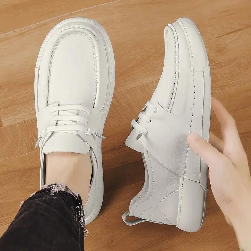 Fashion Low-Top Cushioned Insole Moccasin Male Casual Shoe Retro Summer Sale Designer Fashion 2025 Trend Size 45 Pu Men's Leather Shoes