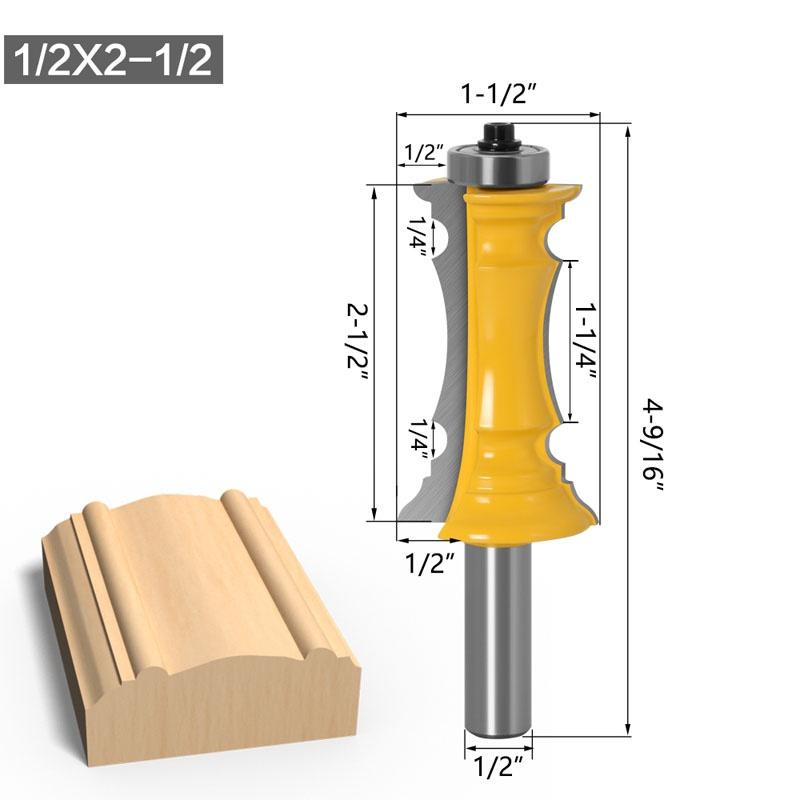 1Pc Mitered Drawer Μπροστινό Moulding Router Bit Door Handrail Line Tenon Cutter for Wood Tools - 8mm 12mm 1/2inch Shenk