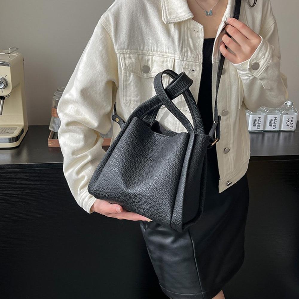 Borsa a Spalla Femminile Stile Coreano Grande Capacità Borsa a Tracolla Borse con Manico Superiore in Pelle Quotidiana