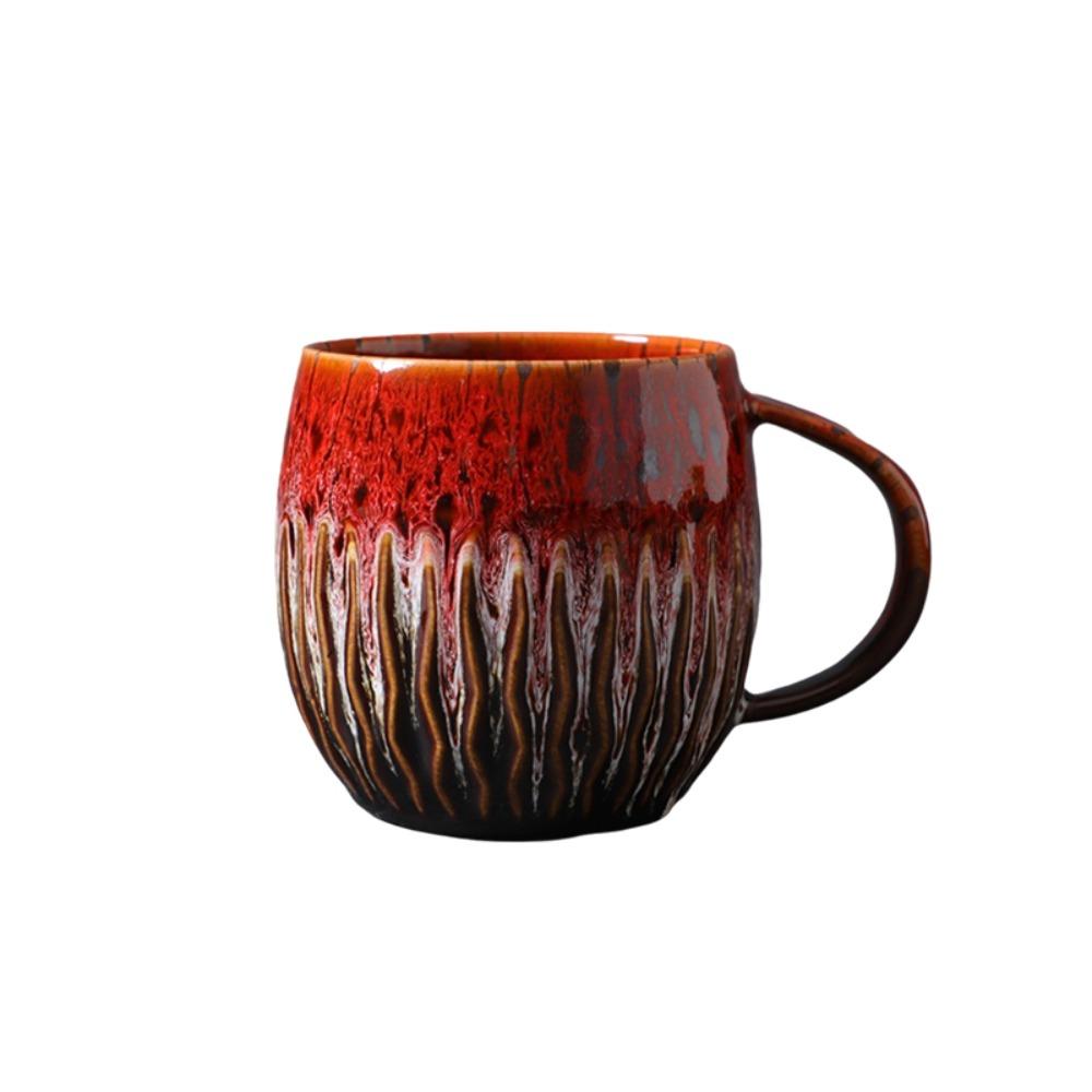 

600ml Kiln-Changing Coffee Mug Large Capacity Tea Mug Unique Milk Cup Office Style D