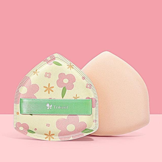 Trikeel - Floral Teardrop Powder Puff Yellow & Pink