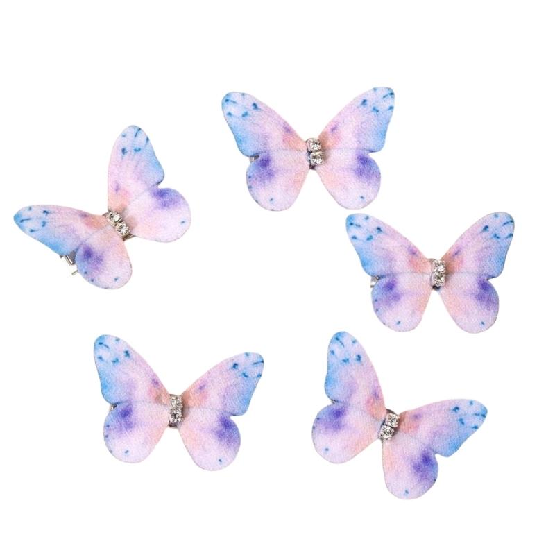 Pack Of 5 Butterfly Hair Clip For Women Girl Hair Accessories Side Barrettes For Parties Proms School Event Wear