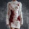 2025 Halloween European & American Street Style 3D Skull Print Short Sleeve Sweater