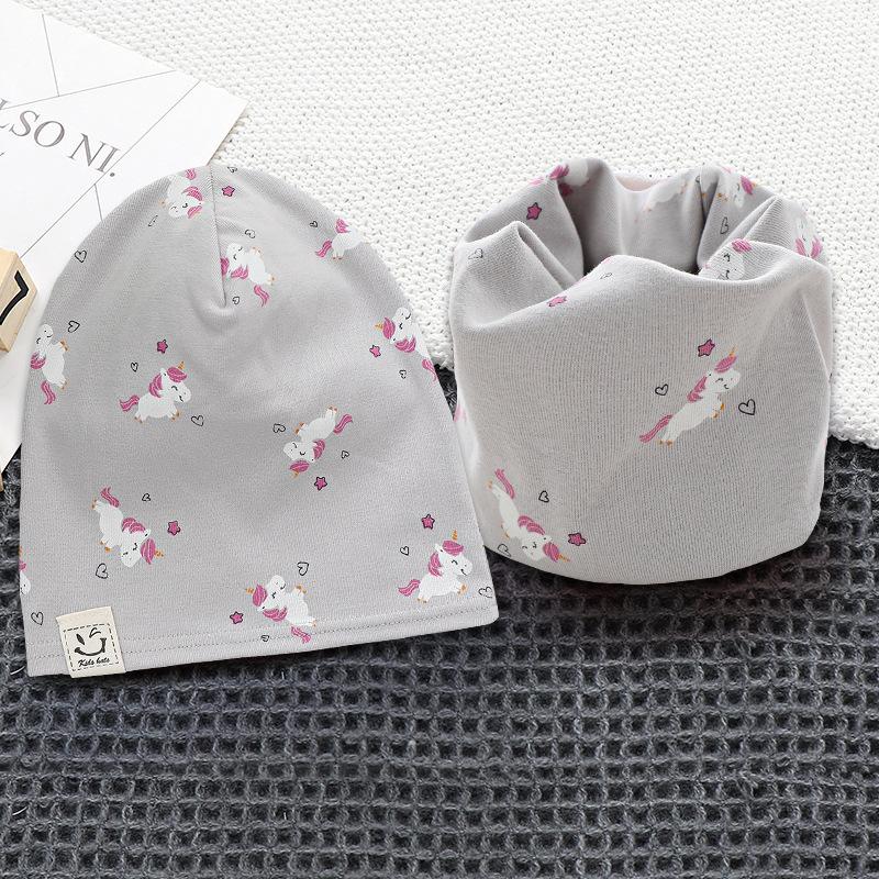 New Plush Children Hat Scarf Set Baby Girls Head Cover Autumn Warm Child Neck Collar Kids Beanies Sets Cotton Baby Hat Scarf