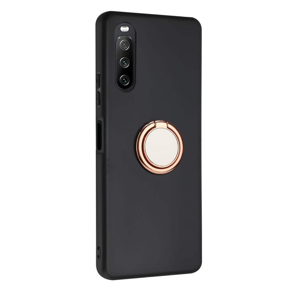 For Sony Xperia 10 VI TPU Case Ring Kickstand Matte Phone Cover Work With Magnetic Car Holder