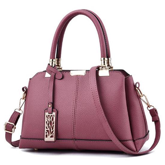 

Yogodlns Женские кожаные сумки через плечо Сумка через плечо Женская сумка-тоут 31cm*19cm*14cm темно-розовый