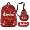 Cook 3D Digital Color Printing Backpack Set Oxford Cloth Waterproof And Wear-Resistant Three-Piece Backpack