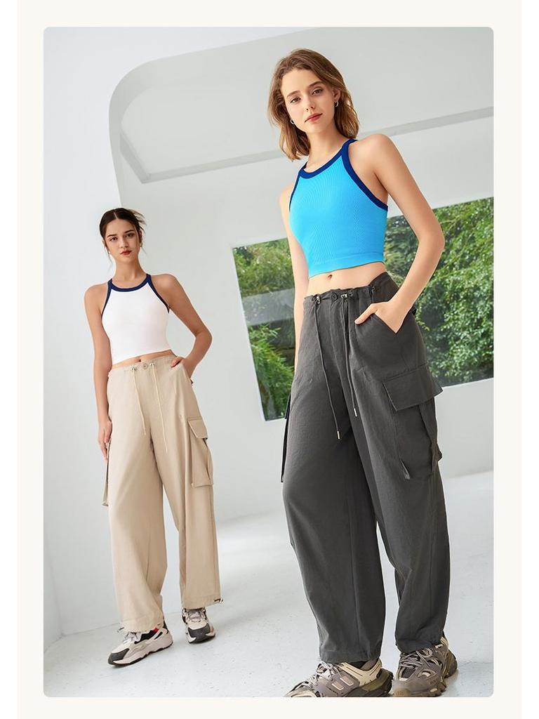 2025 High Elastic Contrast Color Sports Bra – Women's Shockproof Fitness Yoga Vest with Fixed Cups for Autumn/Winter