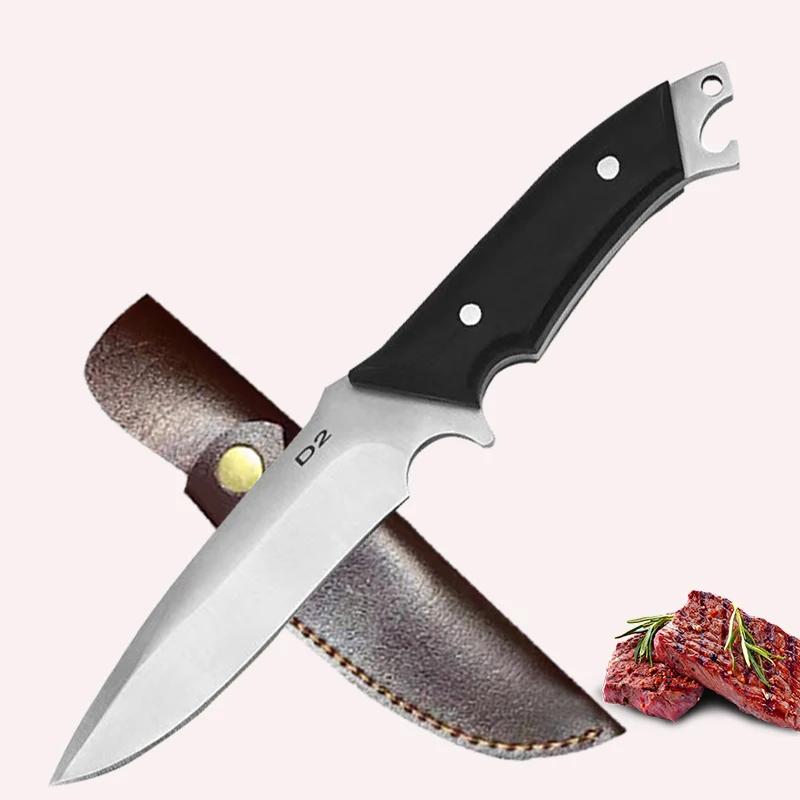 

Кухонный нож из нержавеющей стали с узором «перо» Монгольский нож для мяса Нож для баранины Нож для нарезки фруктов Нож для обвалки D2