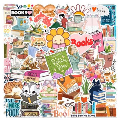 10/25/50 pièces Autocollants Graffiti Lecture Livres pour Scrapbooking DIY Papeterie Valise Bouteille d'eau Téléphone Ordinateur portable Guitare Jouet