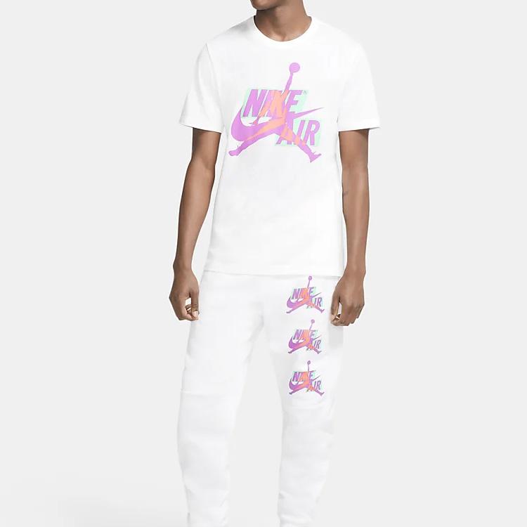 Jordan Jumpman Classics HBR Crewneck Short Sleeve T-Shirt Men Tops White CU9571-101