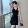 Elegant Black Slip Dress for Women - 2026 Spring/Summer Slim Fit A-Line Skirt