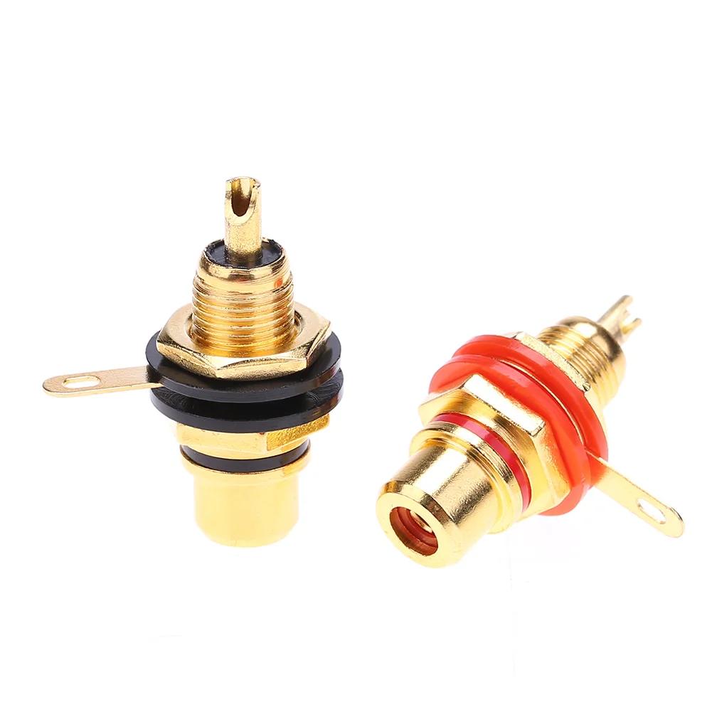 2-20pcs RCA Female Socket Connectors Zinc Alloy Gold Plating Female RCA Jack Connector Accessories RCA Female Plug Audio Socket