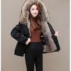 Winter Women's Parka Faux Mink Inner Detachable Short Faux Fur Coat Thick Warm Hooded Parka