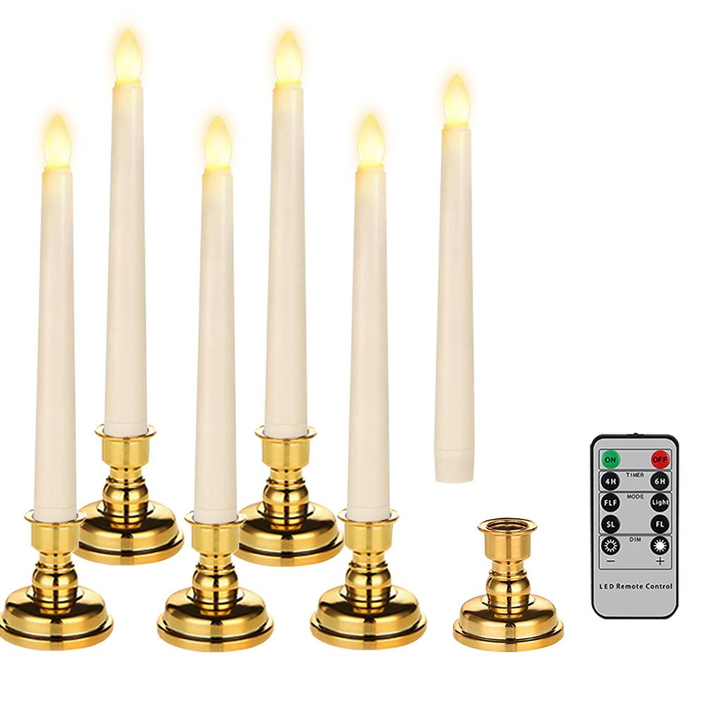 Flameless LED Candles with Candlestick,Kitchen Table Candle Timer Remote, For Home Decor Wedding Candle LightsDecoration