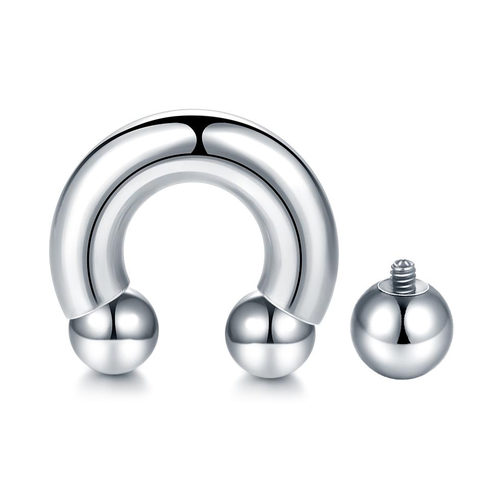 

1 шт./лот Сталь Большой Размер Кольцо-подкова Пирсинг носа Расширитель уха BCR Кольцо Серьга Септум 12-00G Мужской Интимный Боди Циркон 00G - 10x19x12mm