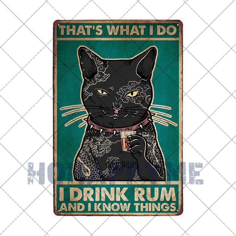 Lustiges Katzen-Vintage-Metallschild, Teller, Dekoration, Hausmalerei, Wohnzimmer, Tierhandlung, Poster, Wand, Retro-Dekor, Kunstplakate, 20 × 30 cm