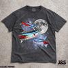 Three Neon Tetra Moon Shirt, Paracheirodon Innesi Galaxy Tee, Aquarium Hobbyist Gift, Vintage Wash Retro Fish Top, Aquatic Pet Lover Graphic