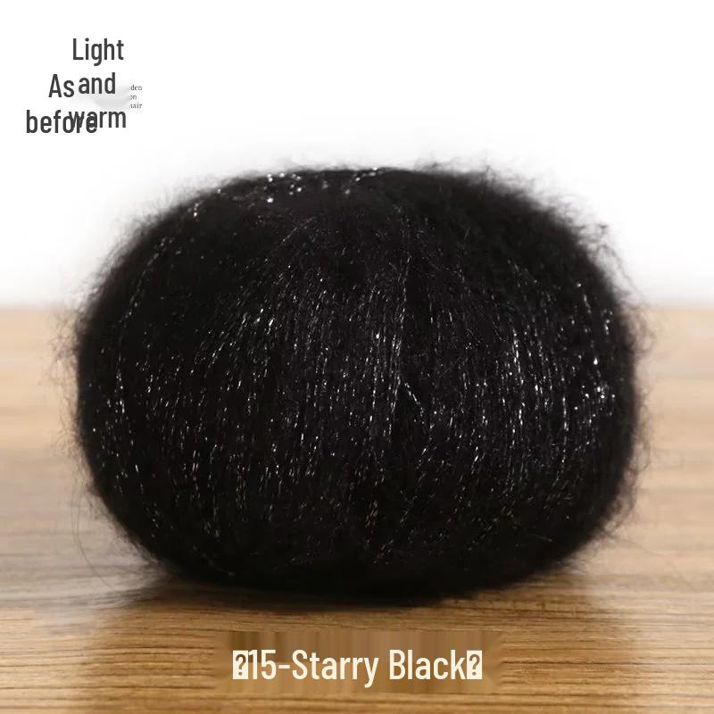 Hand-Knitted Glitter Mohair Wool Sweater and Scarf Coat