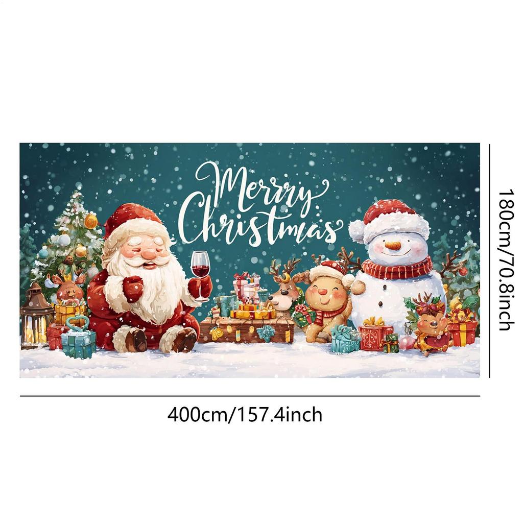Santa Claus Merry Christmas Garage Door Banners Xmas Party Decor Photography Backdrop Outdoor Walls Events Background Props