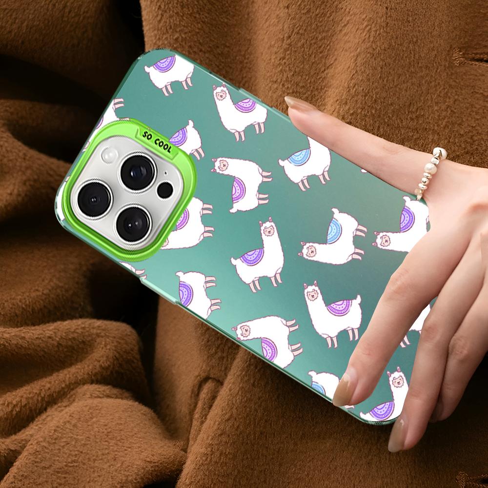 Llama Alpaca Animals Cartoon Colorful Phone Case For IPhone 16 15 14 13 12 11 Pro Max X XR XSMAX Matte Shockproof Back Cover