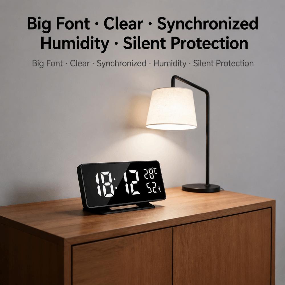 Snooze Desktop Table Clock Dual Alarm Bedside LED Clock Digital Alarm Clock  Home Decor
