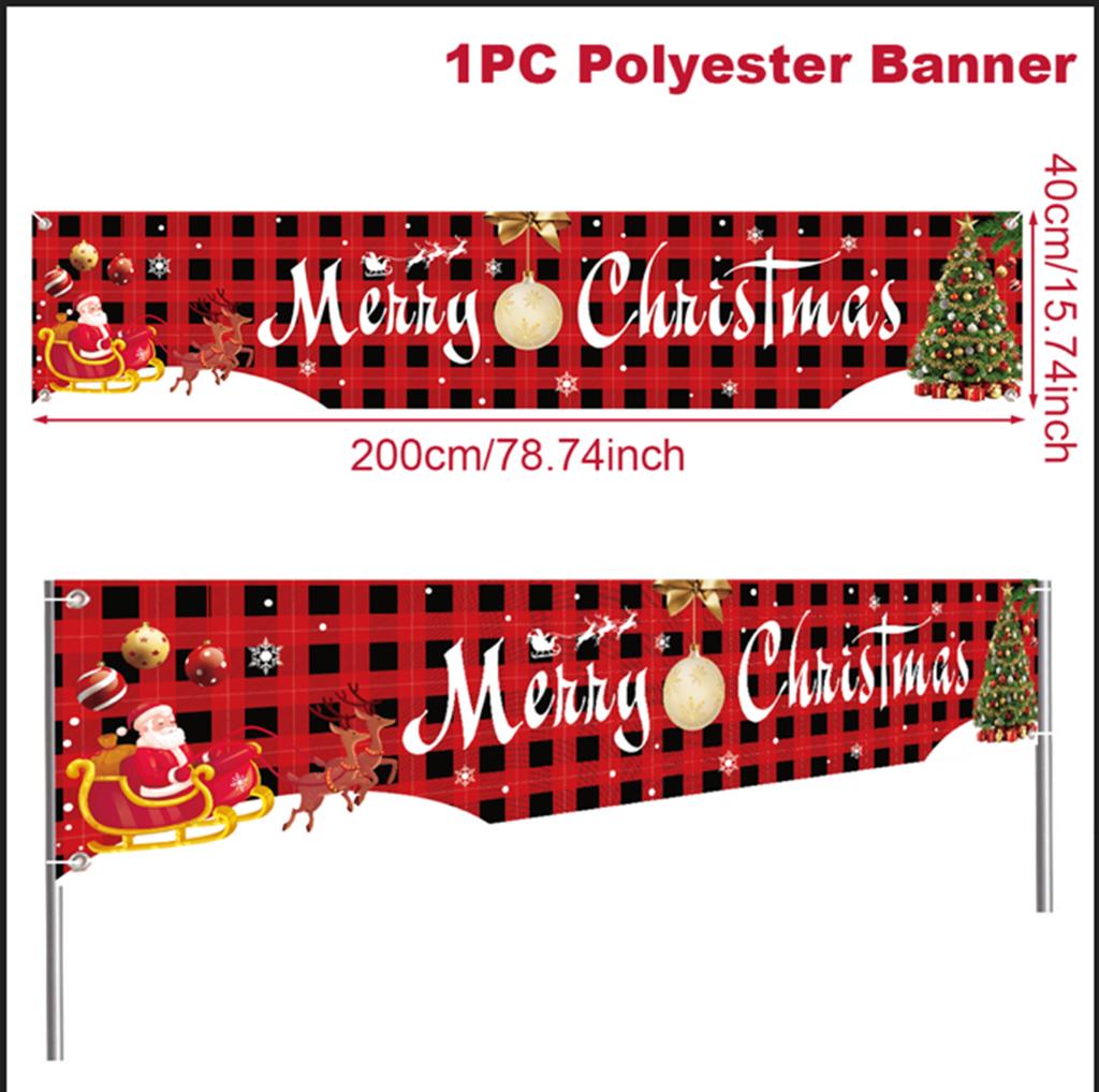 Merry Christmas Outdoor Banner Christmas Decoration for Home 2025 Xmas Ornament Navidad Natal Noel Kerst Gift Happy NewYear 2026