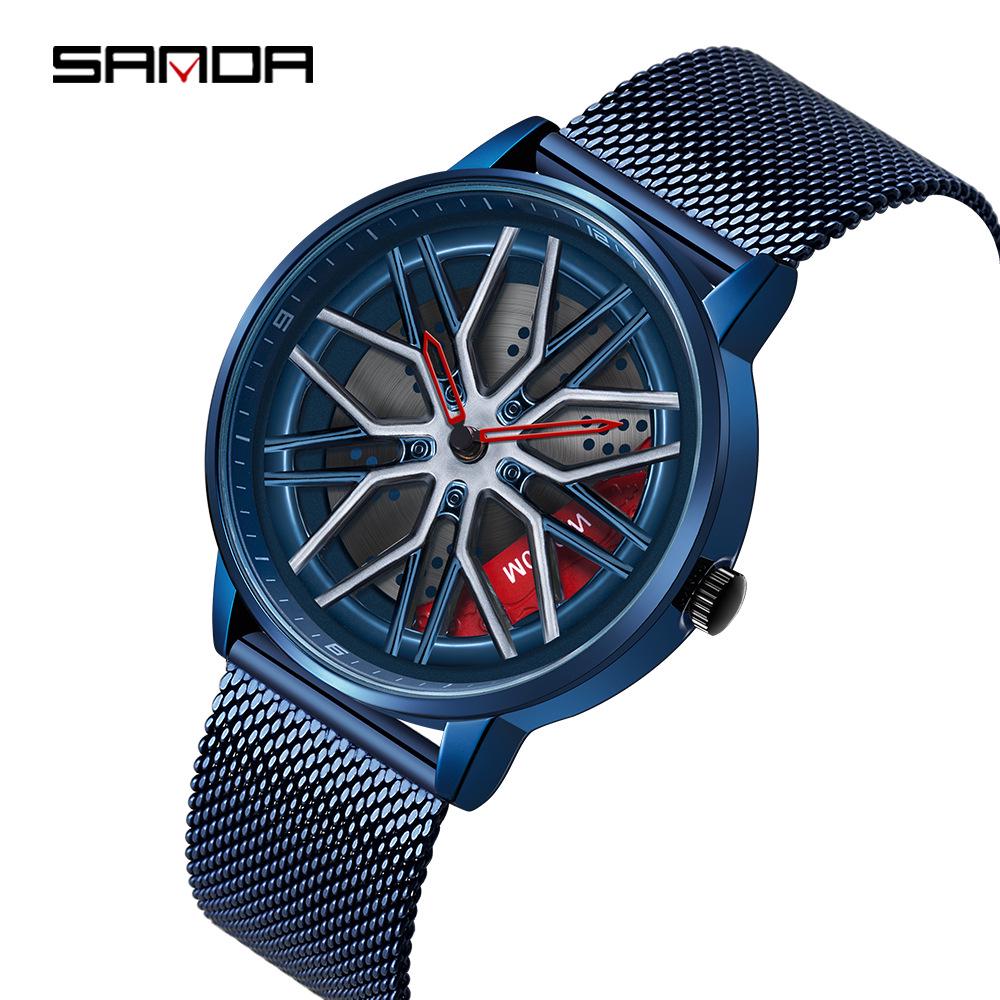 Sanda Meilleure Vente 1088 Montre pour Adolescent: Personnalisé, Cadran Rotatif 3D, Tendance, Quartz Étanche.