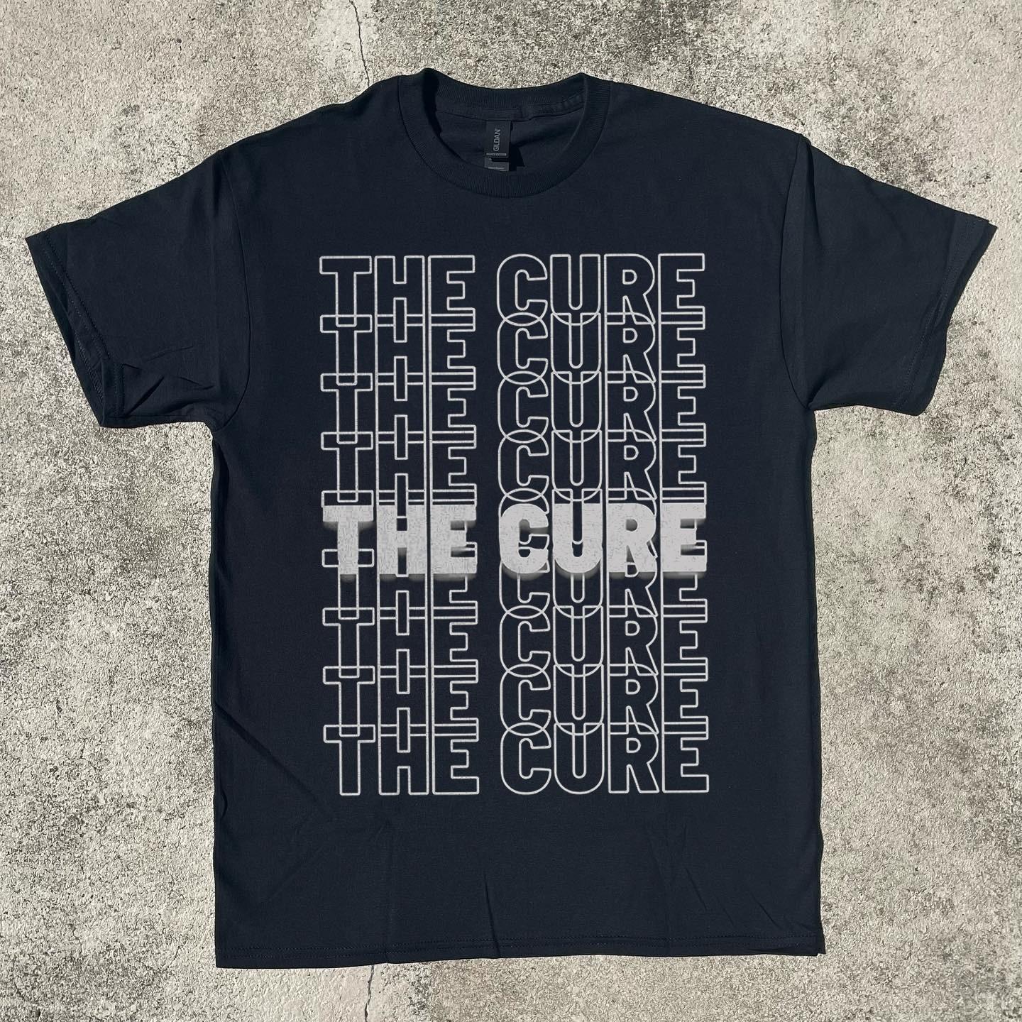 The Cure Silver Logo Rock Band Black Unisex T-shirt Size S-5XL S