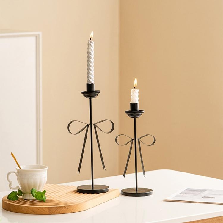 Bowknot Iron Taper Candle Holders Candlestick Holders Decorative Candle Stand for Wedding,Dining Table,Home Decors
