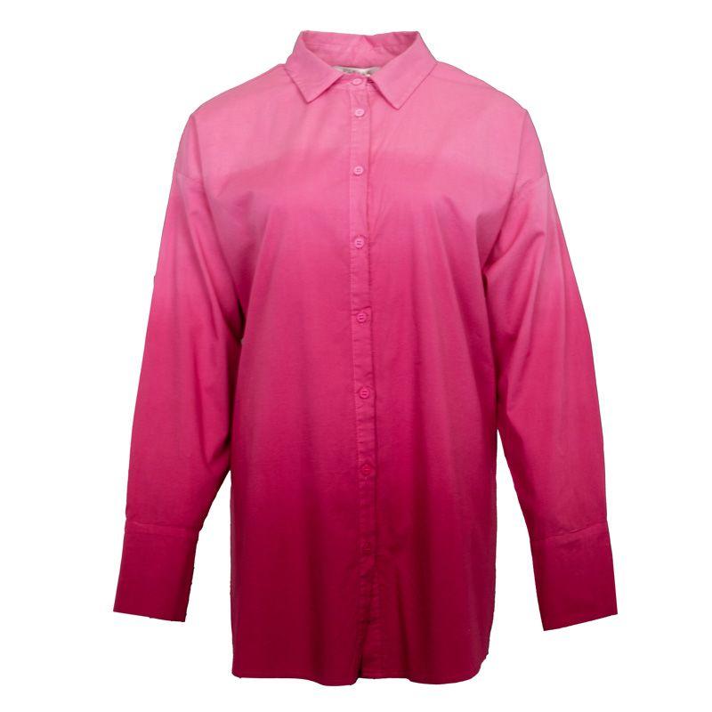 

Женская длинная рубашка с градиентом розового цвета PLEASE S розовый