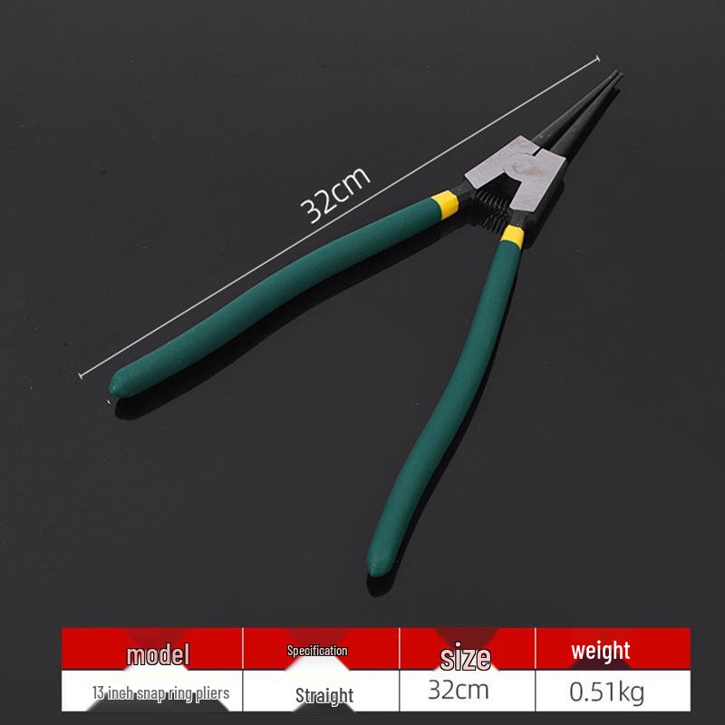 7-inch Snap Ring Pliers with Two-way Straight and Bent Jaws for Internal/External Use - Multi-function Expansion Shaft Holding Tool.