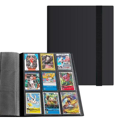 File PP Mantle Portable Zipper Card Collection Pocket Files Can Hold 160 9 Pockets Can Hold 360 (4 Cards) (Black, Cards)