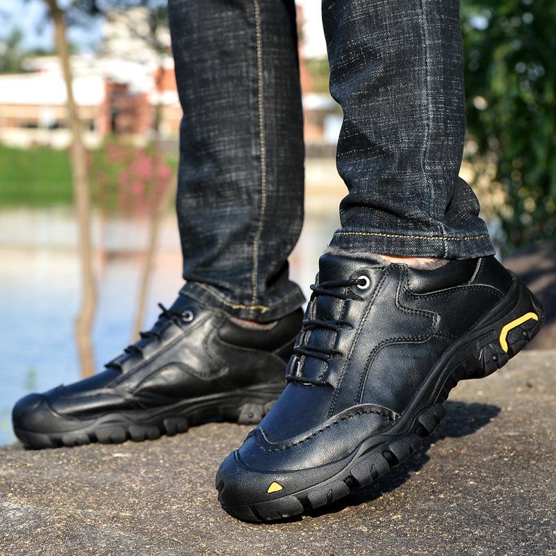 Весенне-осенняя мужская обувь из кожи на открытом воздухе — фото 3