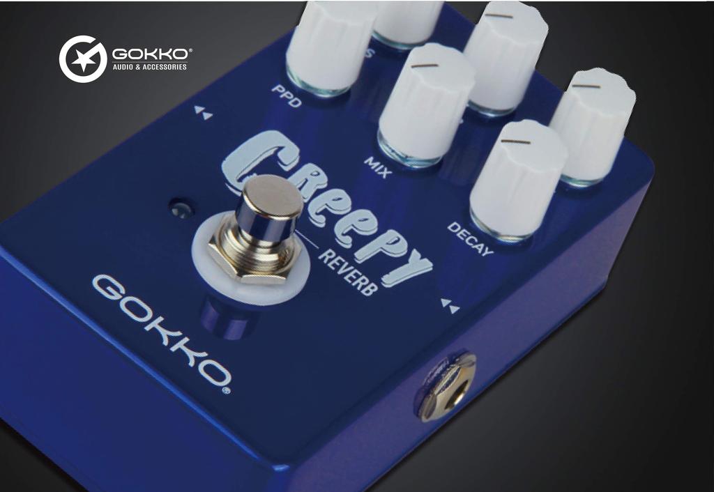 GOKKO Multi-Function Reverb Pedal Guitar Effector GK-26 (CREEPY REVERB)