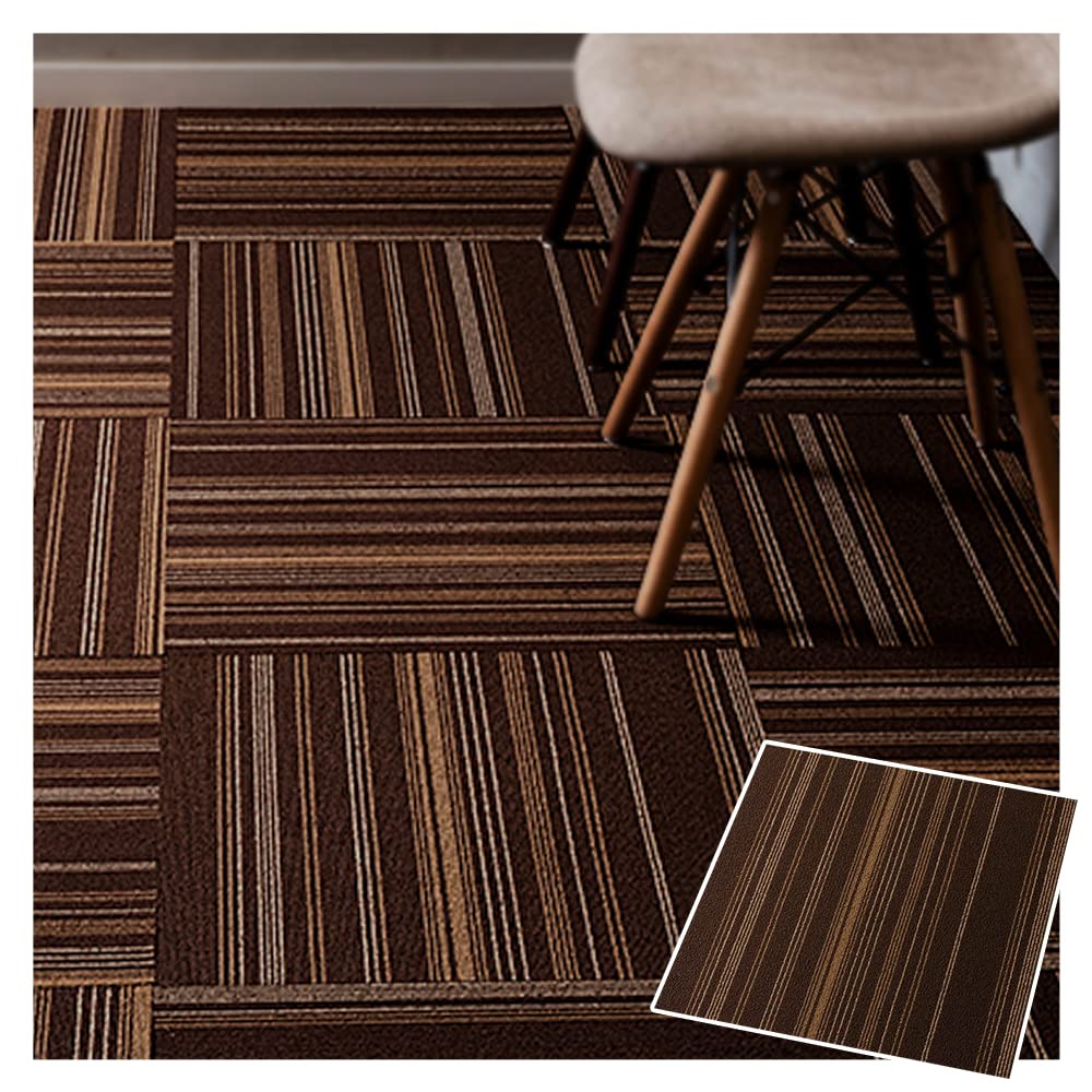 

of Iris Plaza Tile Carpet Pile Fabric 50 x 50cm Border Brown Soundproof Washable [Set 20] TKP-PP50