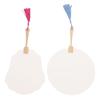 Blank Fan Painting Kit Handheld Paintable Blank Paper Fan with Paints Tassels Plastic Sticks Bookmarks