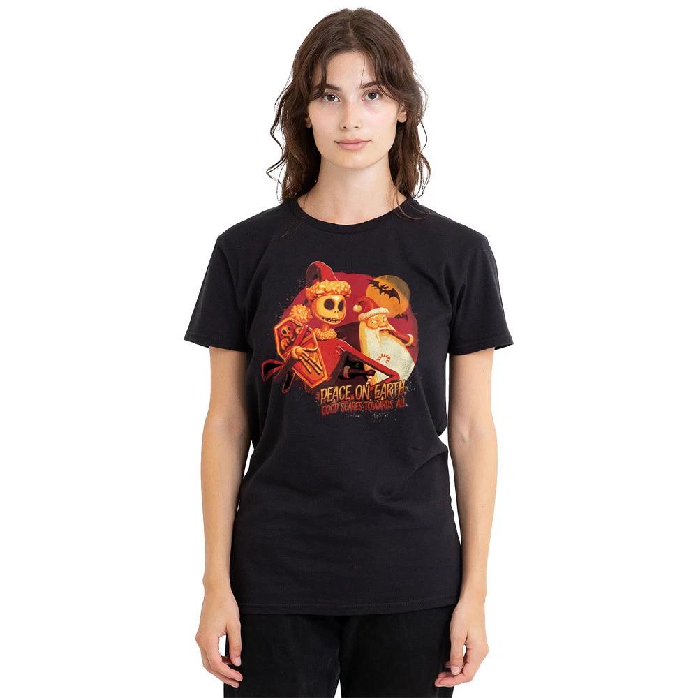 

The Nightmare Before Christmas Good Scares Towards All 100% Cotton T-shirt Mens Tees Top S-2XL, Black XL